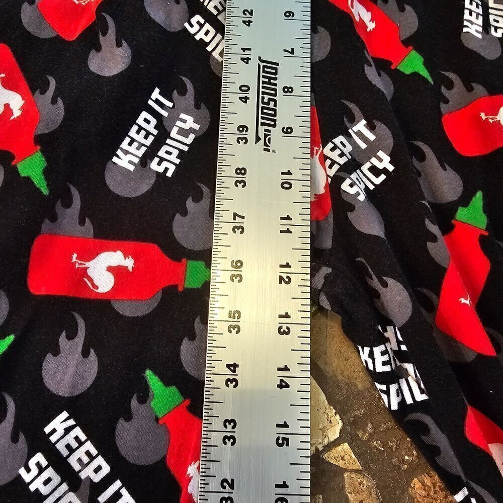 Sriracha Hot Sauce Pajama Pants Keep It Spicy Graphic Pants Drawstring, Large - Picture 9 of 10
